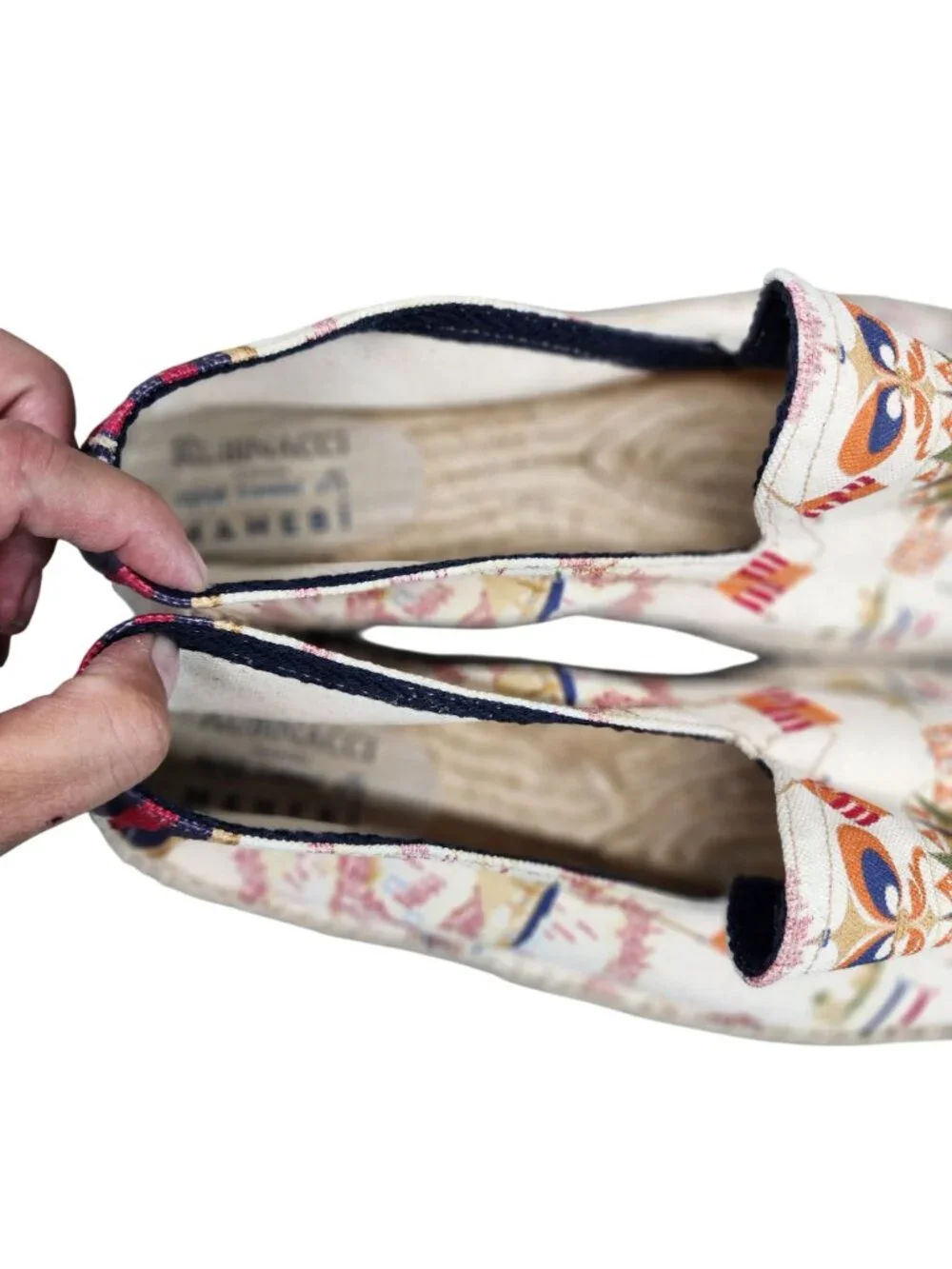 Manebi Shoes Womens Size 10.5 Mariano Rubinacci White Canvas Espadrilles *Read*